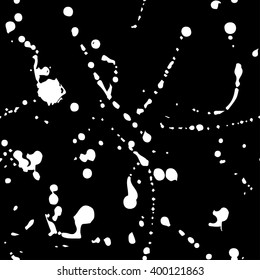 Vector seamless pattern with paint splash. Hand drawn brush texture