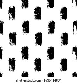 Vector seamless pattern with paint spots. Illustration on white background. Monochrome abstract background. For banners, web, scrapbooking, wrapping paper, printing on textile, clothes, package.