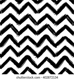 Vector seamless pattern with painted zigzag