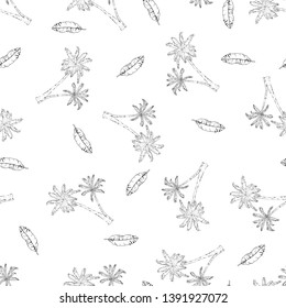 Vector seamless pattern with palm