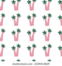 Vector seamless pattern with palm