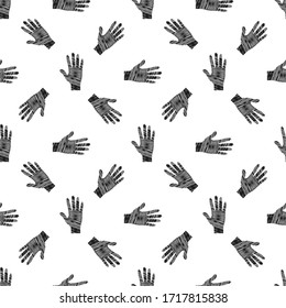 Vector seamless pattern, palm of the hand. Stock illustration for backgrounds, textiles and packaging. Doodle style