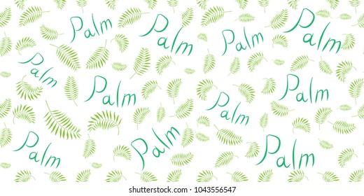 Vector seamless pattern with palm leaves. Scrapbook paper, wrapping paper.