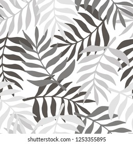 Vector seamless pattern with palm leaves