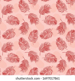 Vector seamless pattern with palm leaves for fabric, wallpaper, wrapping paper. Surface design