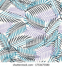 Vector seamless pattern with palm leaves