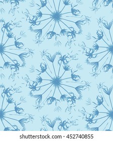 Vector seamless pattern with palm leaves. Monochrome tropical background with hawaiian palm print. Repeating pattern with tropical leaves.