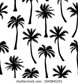 Vector seamless pattern with palm trees