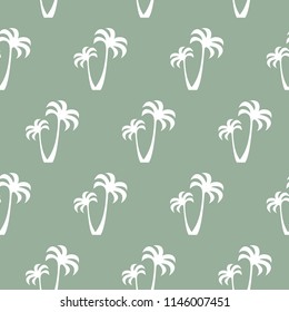 Vector seamless pattern with palm trees. Cute beach background. Wallpaper for swimsuit or summer clothes. For textile and fabric, cover, print on clothes.