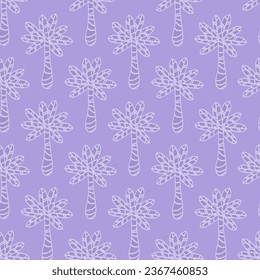 Vector seamless pattern with palm.Tropical jungle cartoon leaf.Pastel plant background.Cute natural pattern for fabric, childrens clothing,textiles,wrapping paper.