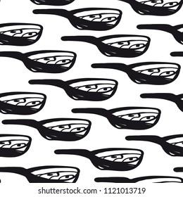 Vector seamless pattern with pans.