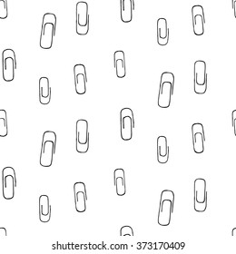 Vector Seamless Pattern With Paper Clips