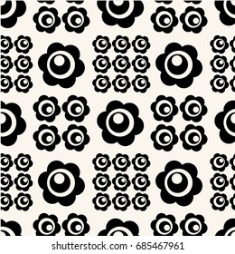 Vector seamless pattern. paper cut repeating texture. Fancy japanese style print with stylized flowers