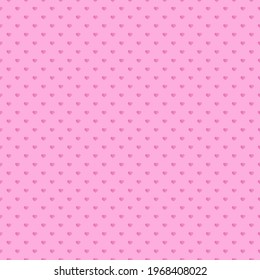 Vector seamless pattern with paper hearts. Paper craft digital art. Romantic love pink background