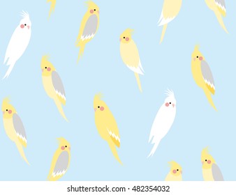 Vector seamless pattern with parrot. 
