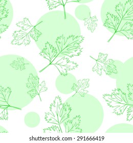 vector seamless pattern with parsley leafs