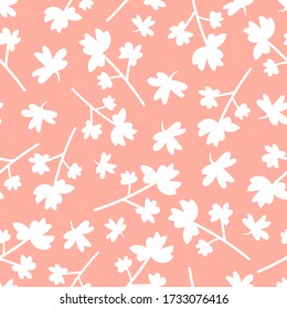 vector seamless pattern with parsley sprigs on a pink background. it can be used as wallpaper, background, print, textile design, notebooks, phone cases, packaging paper, and more.