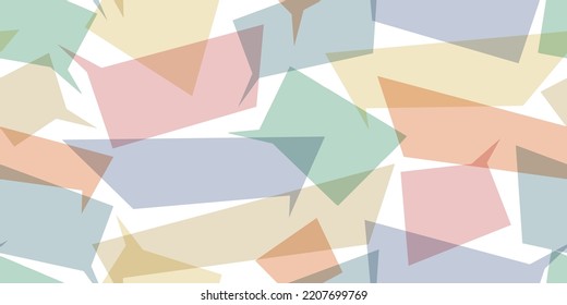 Vector seamless pattern with pastel color transparent speech bubbles. Various call out shapes for backdrops. Communication concept for social media, stickers, posters.