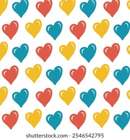 Patrón sin fisuras de Vector de color pastel en estilo boho. Patrón de corazón simple para textil.