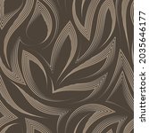 Vector seamless pattern in pastel colors from corners and flowing stripes with torn edges.Vector seamless pattern of abstract shapes in brown colors.Simple linear zigzag elegant texture.