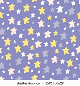 Vector seamless pattern in pastel colors with stars.