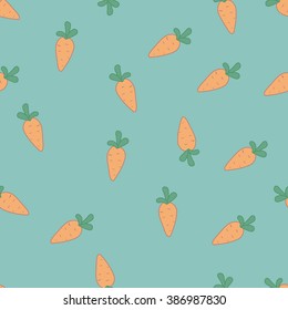 Vector Seamless Pattern in pastel colors. Carrot. Colorful