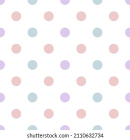 Vector of seamless pattern of pastel dots on white. PaTtern for cloth, fashion,cover skin, book, wrapping paper.