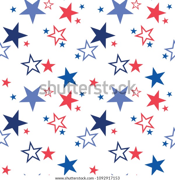 Vector Seamless Pattern Patriotic Stars National Stock Vector (Royalty ...