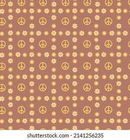 Vector seamless pattern with peace symbol