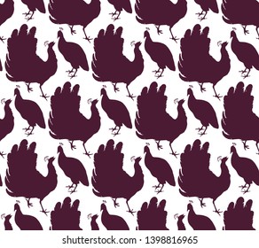 Vector seamless pattern with peacocks