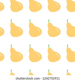Vector seamless pattern with pear. Childish background. Can be used for restaurant or cafe menu, design banners, wrapping paper, print on clothes. Summer wallpaper.