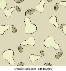 Vector. Seamless pattern with pears.