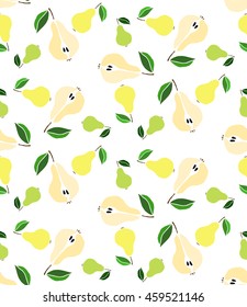 Vector Seamless Pattern Pears On White Stock Vector Royalty Free