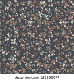 Vector seamless pattern with pebbles and stone on black background. Trendy design for print, fabrics, textile, tile, packaging.