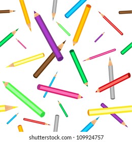 Vector seamless pattern with pencils