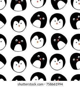 Vector seamless pattern with penguins