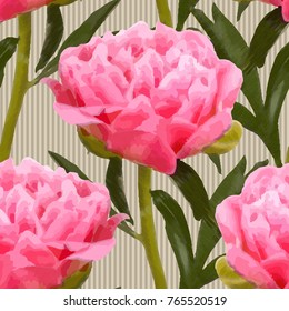 Vector seamless pattern with  peony 2