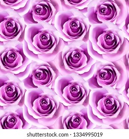 Vector seamless pattern with photorealistic pink roses. Beautiful floral background. Can be used for textile, book cover, packaging, wedding invitation.