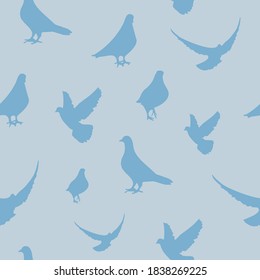 Vector seamless pattern with pigeons