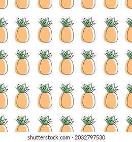 vector seamless pattern with pineapple