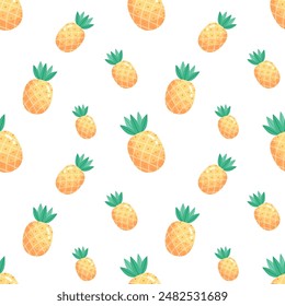 Vector seamless pattern with pineapple