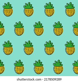 Vector of seamless pattern pineapple. fit for wrapping paper, t-shirt and others.