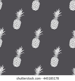 Vector seamless pattern with pineapple. Summer background. Fabric design.