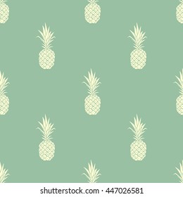 Vector seamless pattern with pineapple. Summer background. Fabric design.