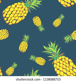 Vector Seamless Pattern of Pineapples