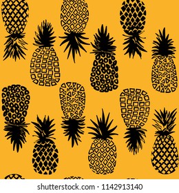 Vector Seamless Pattern of Pineapples