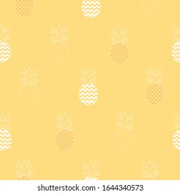 Vector Seamless Pattern with Pineapples