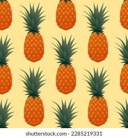 Vector Seamless Pattern with Pineapples