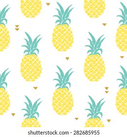 Vector Seamless Pattern with Pineapples