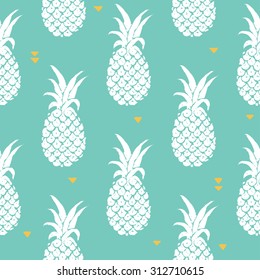 Vector Seamless Pattern with Pineapples